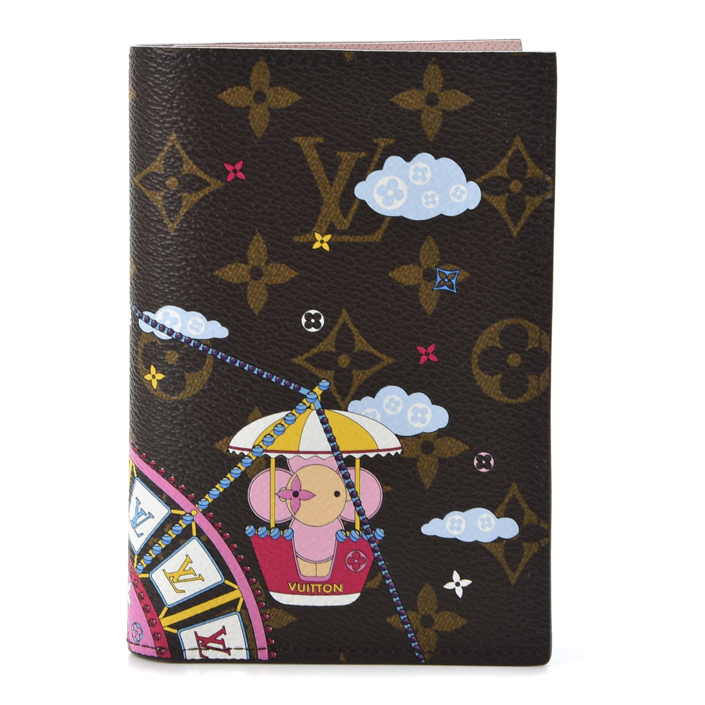 Monogram 2020 Christmas Animation Big Wheel Passport Cover Rose Ballerine