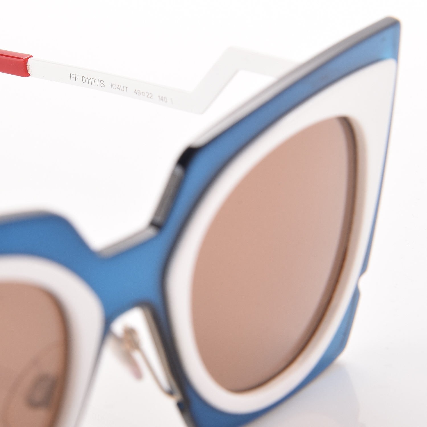 Fendi Cat Eye Orchidea Sunglasses FF 0117/S Blue White 5 of 7