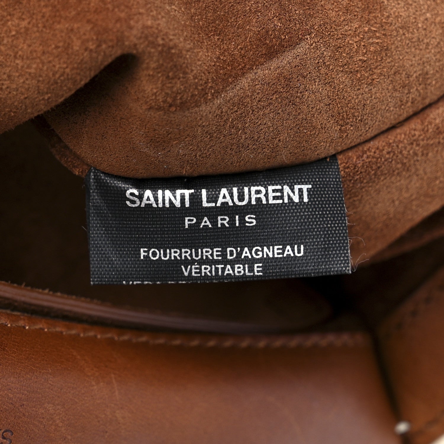 Saint Laurent Shearling Small Monogram Kate Satchel Beige 8 of 16