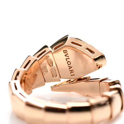 Bulgari 18K Rose Gold Diamond Serpenti Viper Ring S 4 of 6