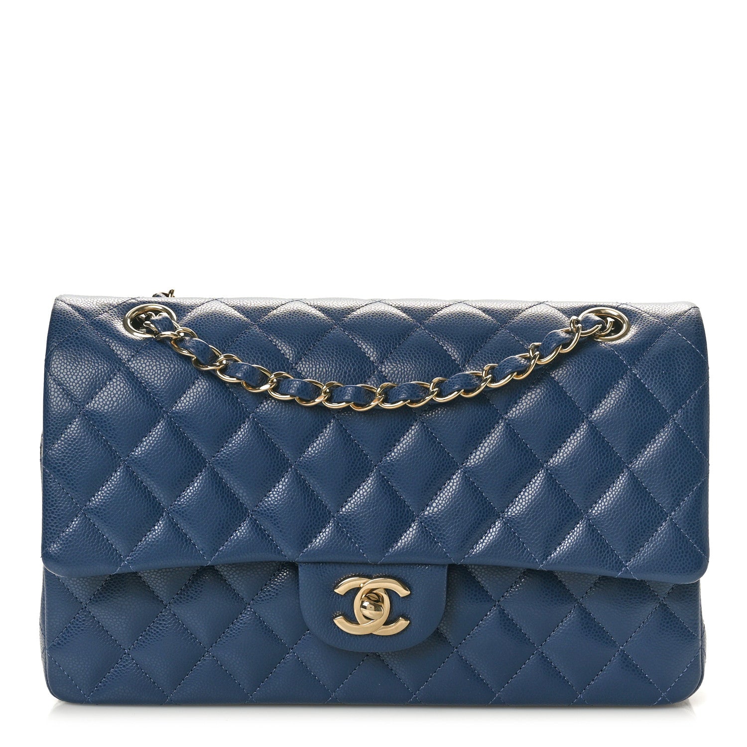 Chanel Caviar Quilted Medium Double Flap Navy 1 of 10