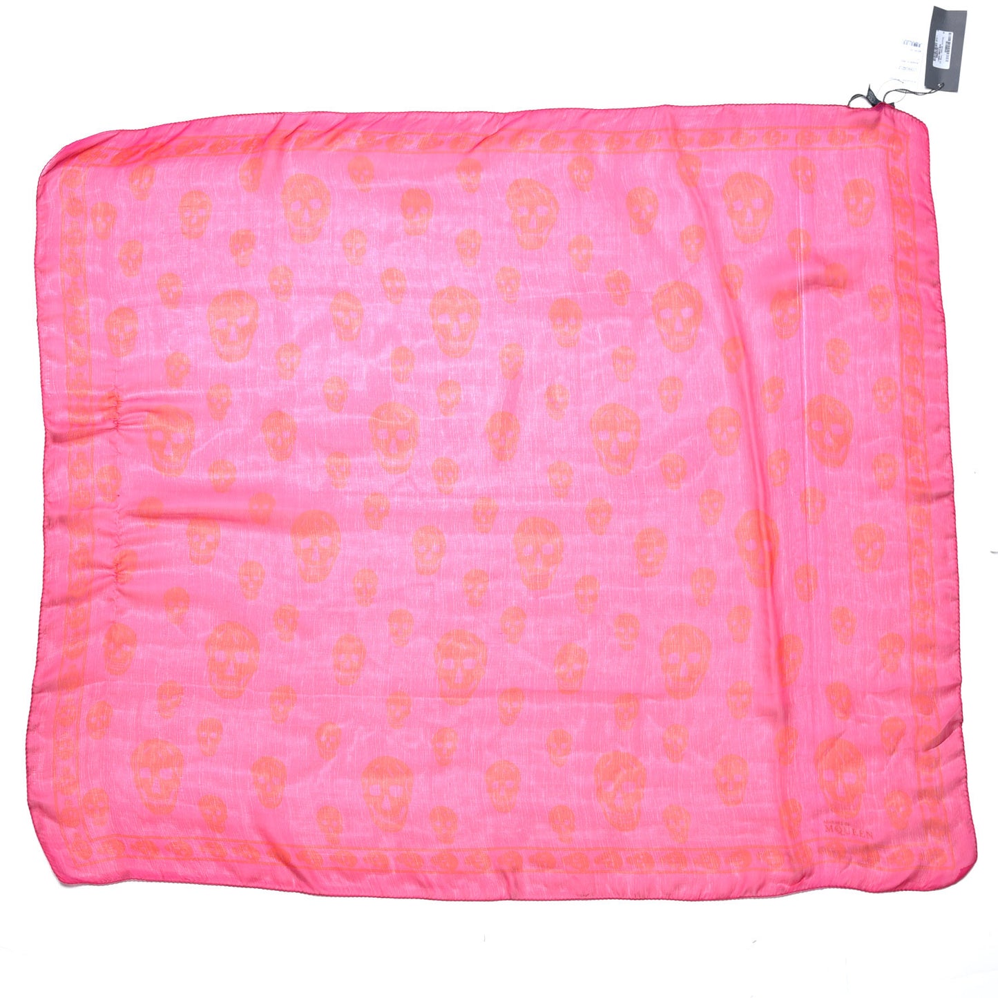 Silk Chiffon Skull Scarf Magenta Red