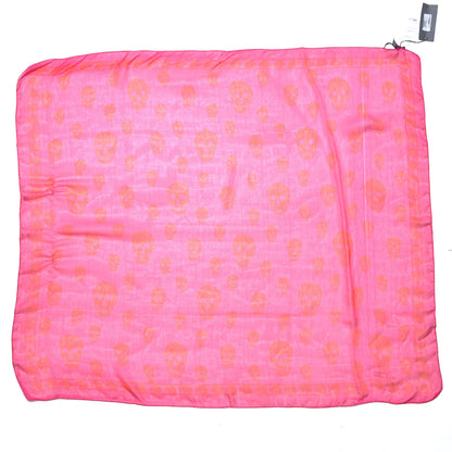 Alexander McQueen Silk Chiffon Skull Scarf Magenta Red 1 of 5