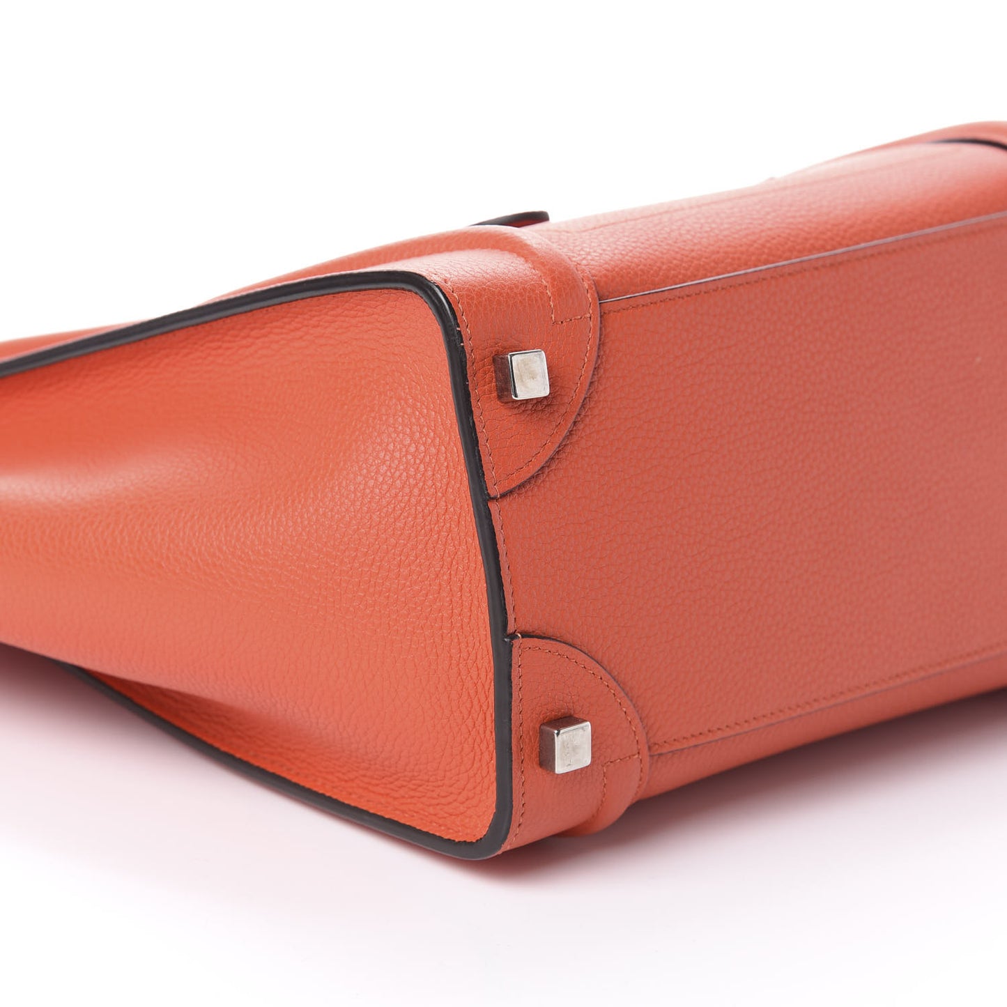 Drummed Calfskin Micro Luggage Vermillion