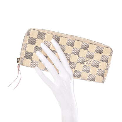 Louis Vuitton Damier Azur Clemence Wallet Rose Ballerine 2 of 9