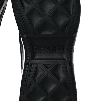 Chanel Velvet Calfskin Mixed Fibers CC Sneakers 38 Black 6 of 9