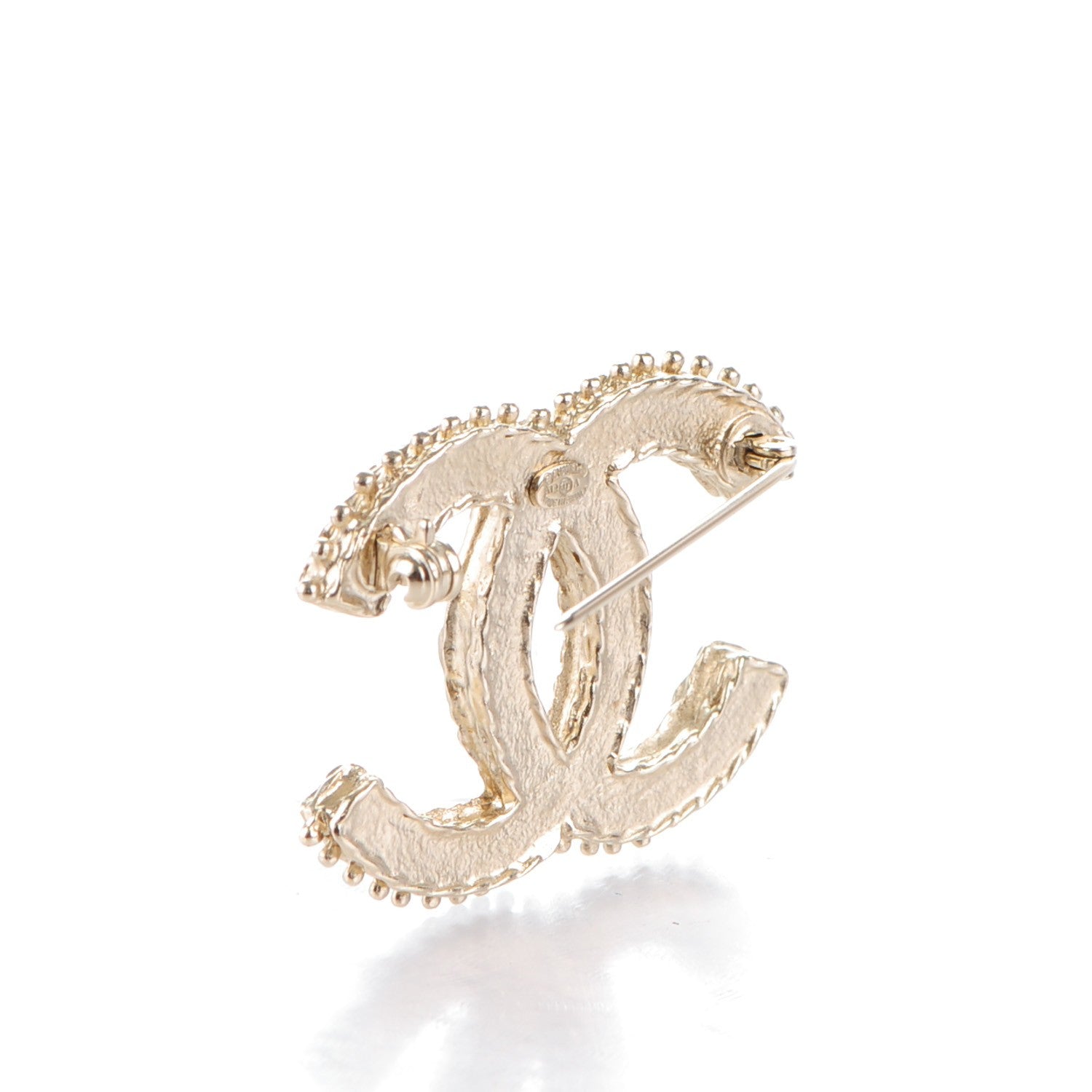 Chanel Crystal CC Brooch Light Gold 3 of 4