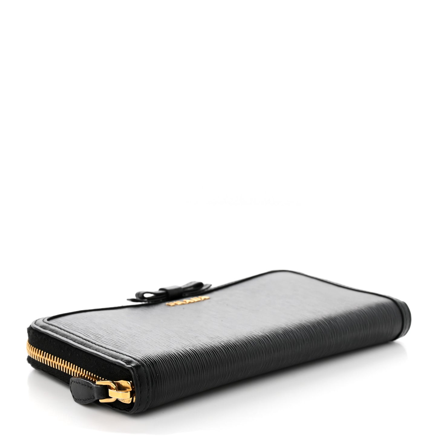 Vitello Move Bow Zip Around Wallet Black