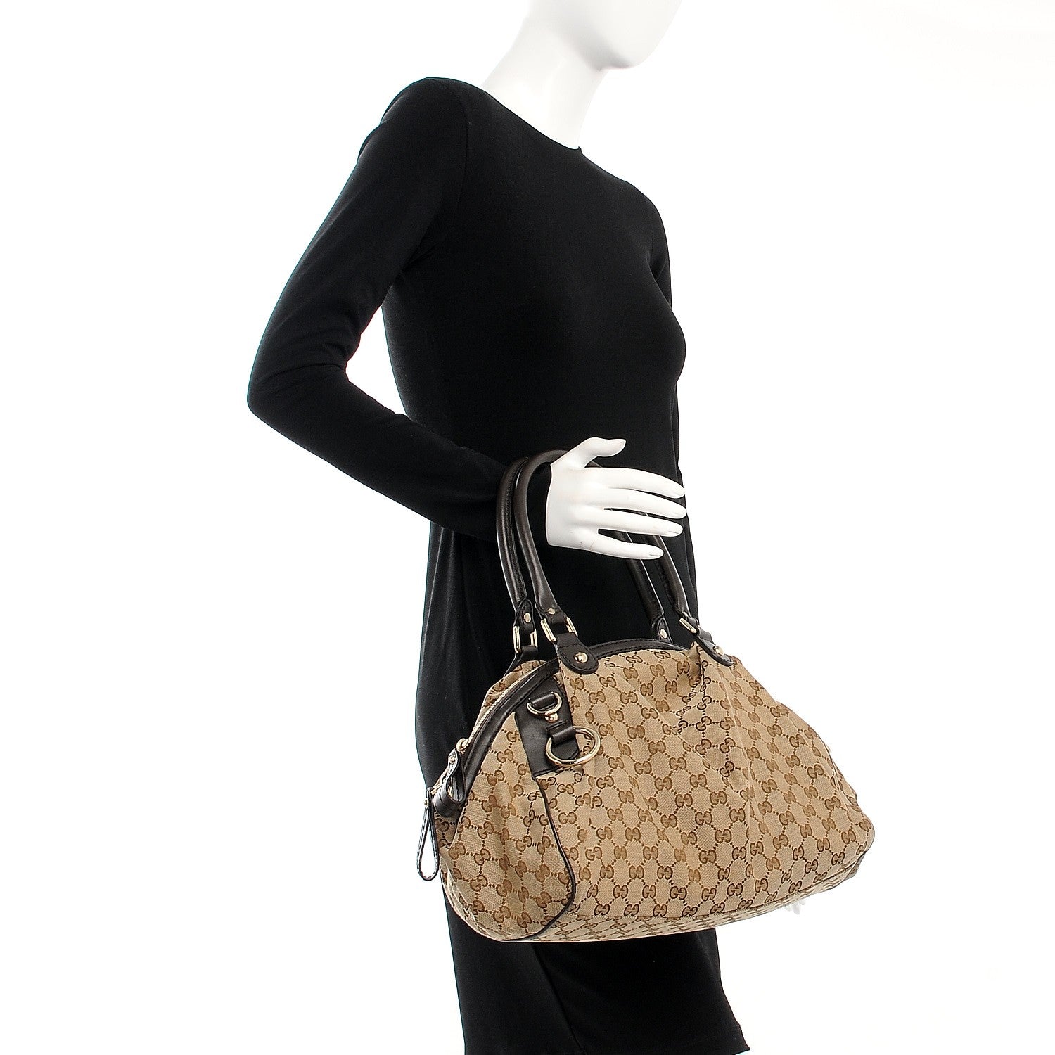 Gucci Monogram Medium Sukey Boston Bag Brown 2 of 7