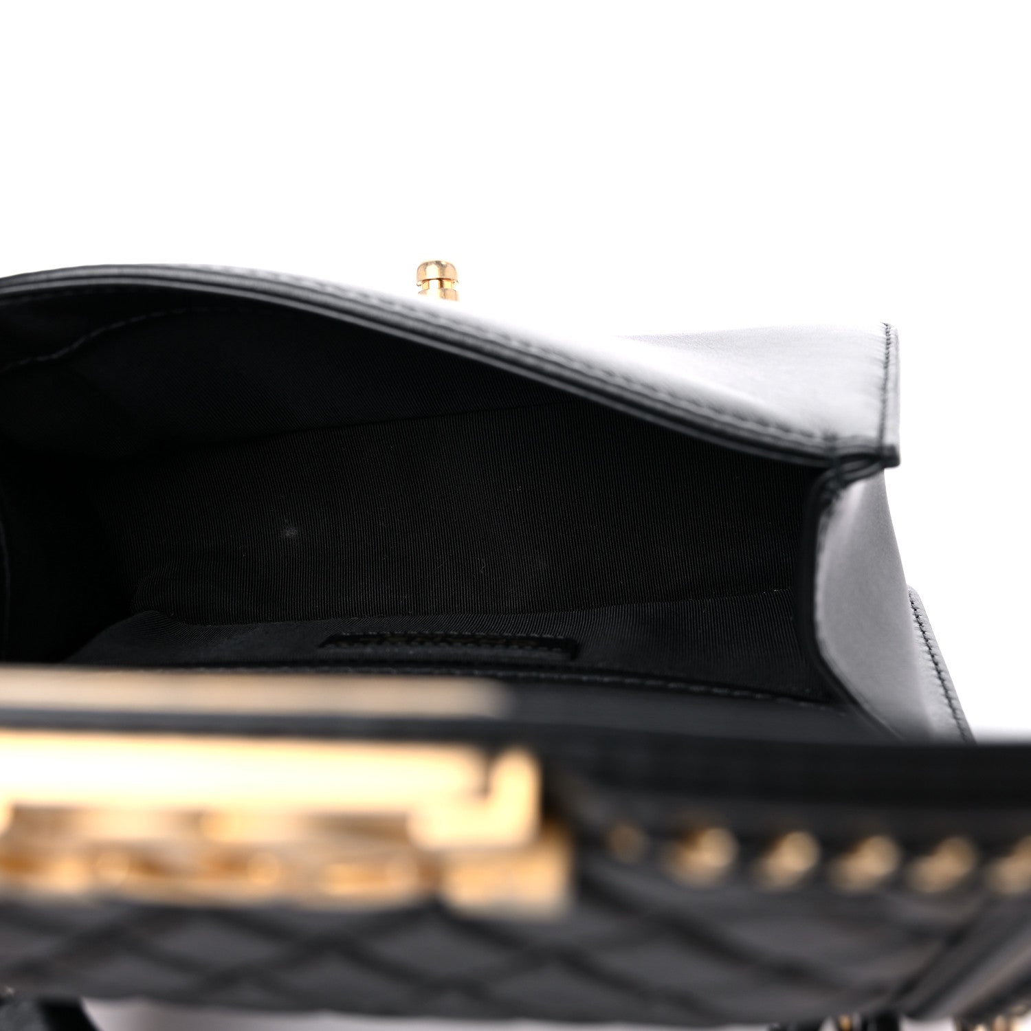 Chanel Lambskin Quilted Small Top Handle Boy Flap Black 5 of 10