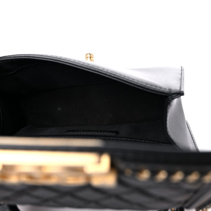 Chanel Lambskin Quilted Small Top Handle Boy Flap Black 5 of 10