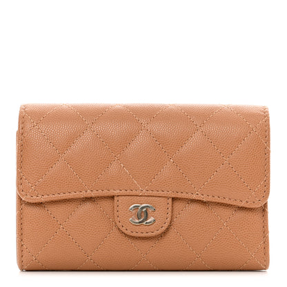 Chanel Caviar Quilted Medium Flap Wallet Dark Beige 1 of 9