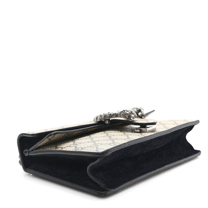 Gucci GG Supreme Monogram Suede Crystal Small Dionysus Shoulder Bag Beige Ebony Black 4 of 12
