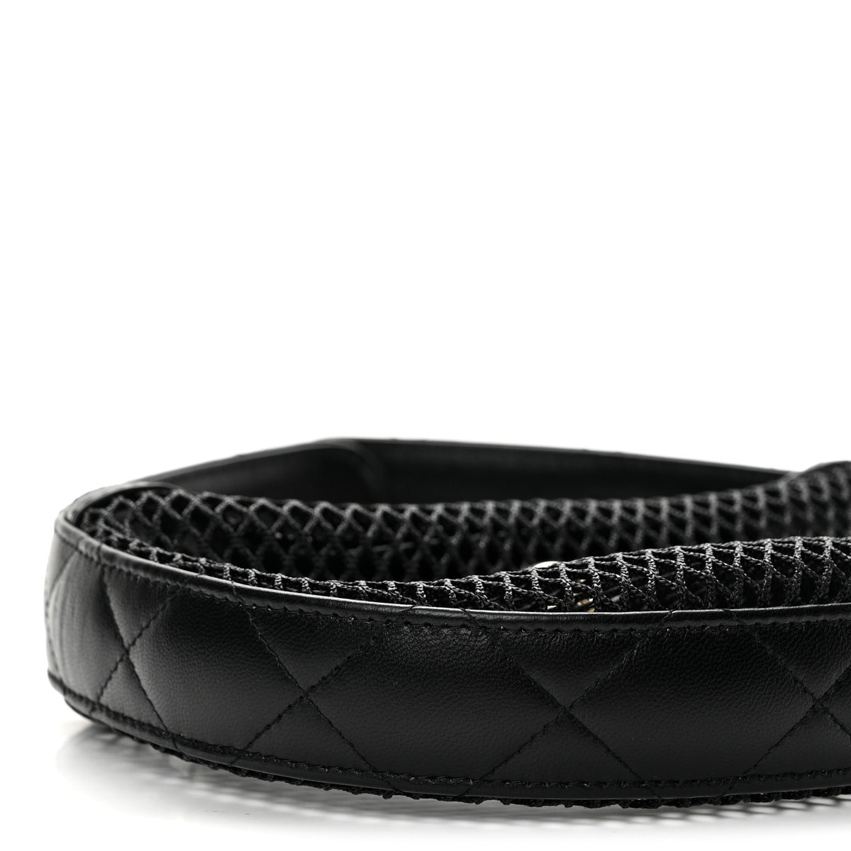 Chanel Mesh Shiny Lambskin Pouch Hobo Black 9 of 11