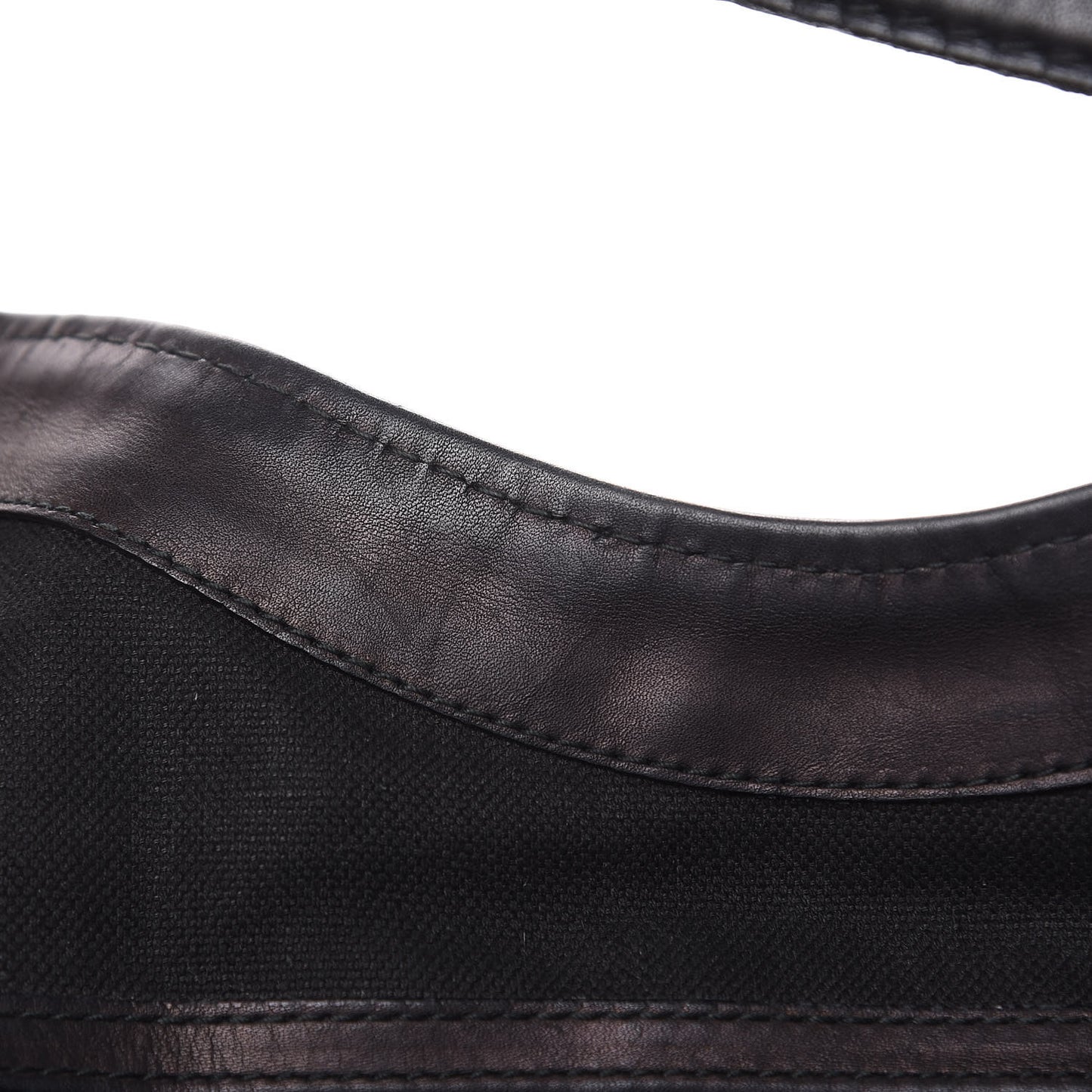 Nubuck Brocade Medium Soft Stirrup Shoulder Bag Black