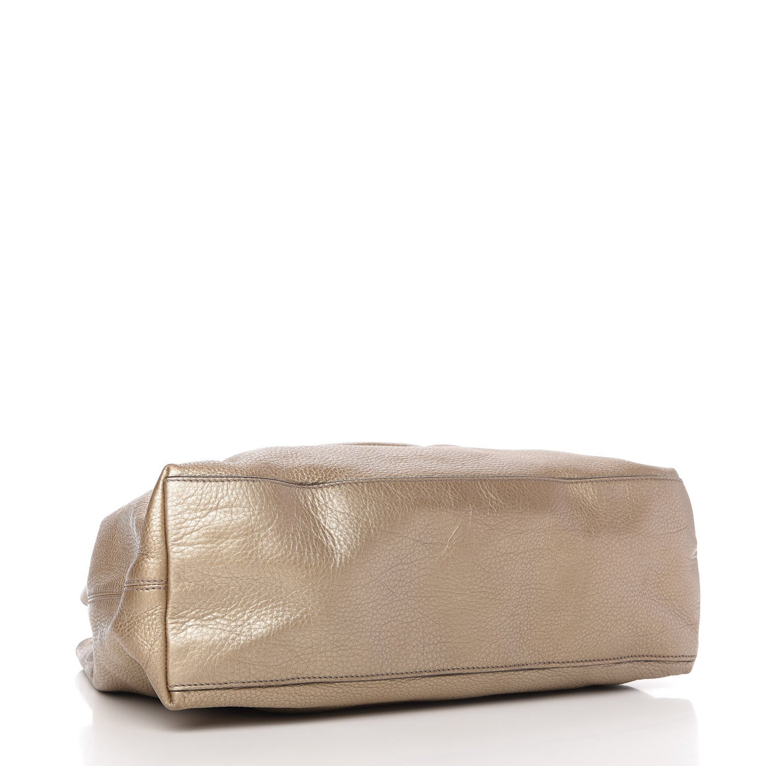 Gucci Metallic Pebbled Calfskin Medium Soho Chain Shoulder Bag Golden Beige 4 of 12