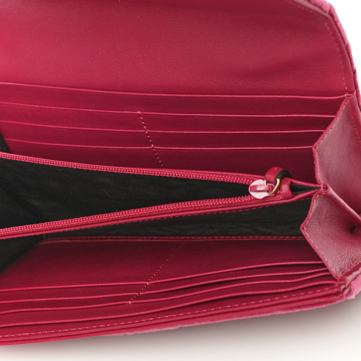 Velvet Matelasse Pearl Love Embroidered GG Marmont Wallet Light Raspberry Rose