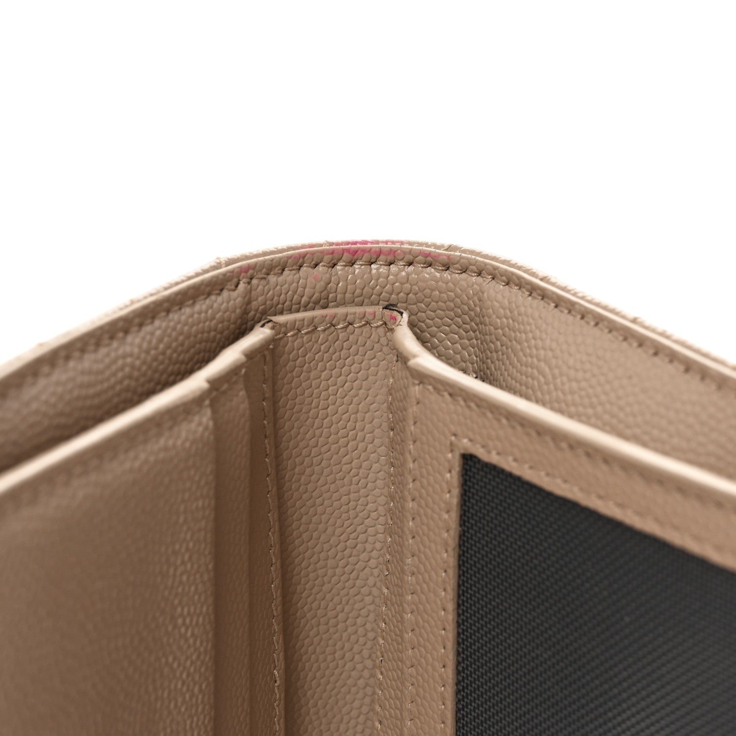 Saint Laurent Grain De Poudre Matelasse Chevron Monogram Zipped Card Case Nude Powder 10 of 11