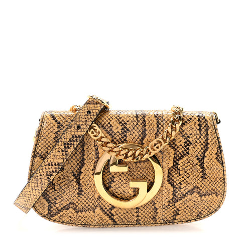 Roxy Snakeskin Blondie Chain Shoulder Flap Bag Roccia