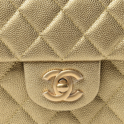 Chanel Metallic Caviar Quilted Mini Top Handle Rectangular Flap Gold 10 of 10