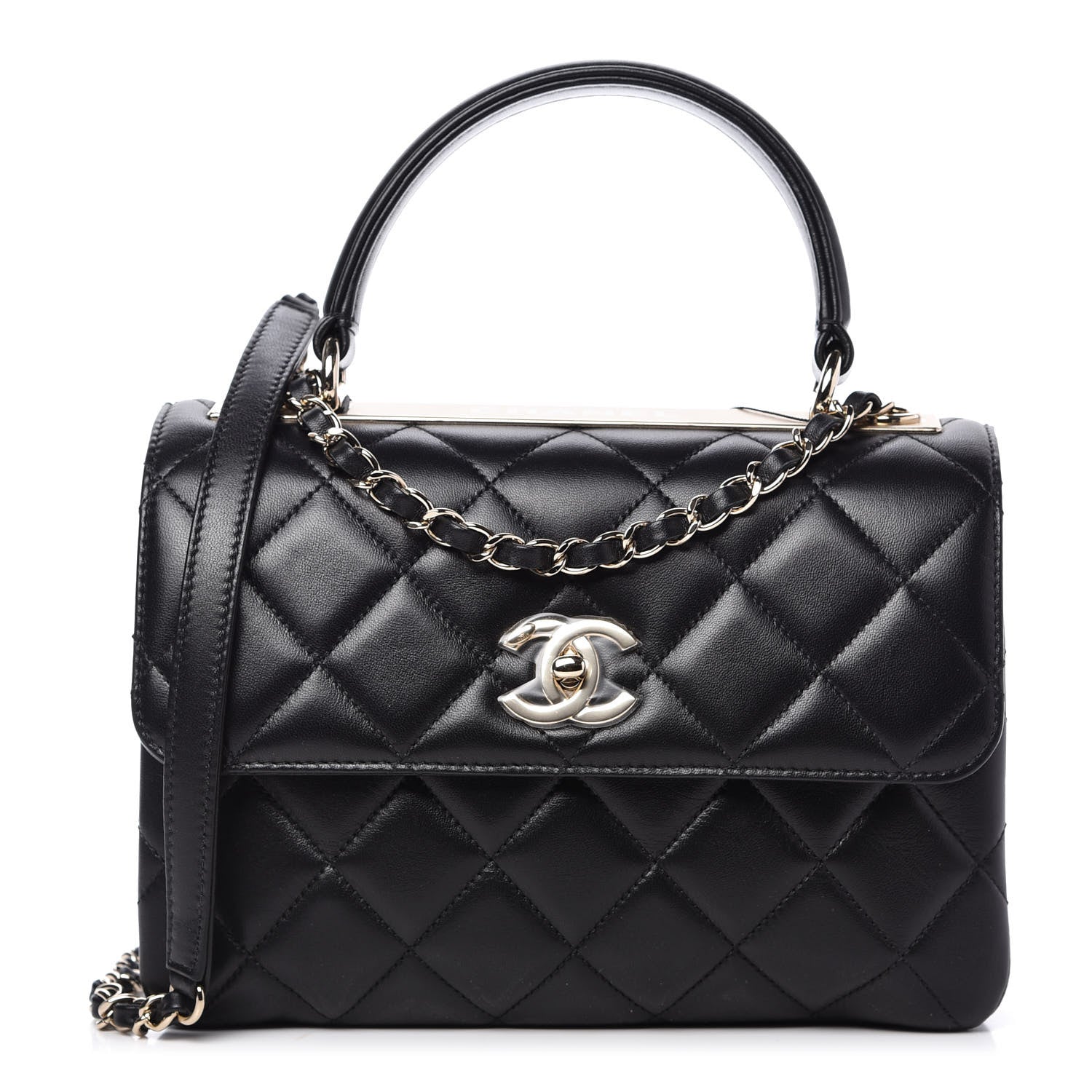 Chanel Lambskin Quilted Small Trendy CC Dual Handle Flap Bag Black 1 of 11