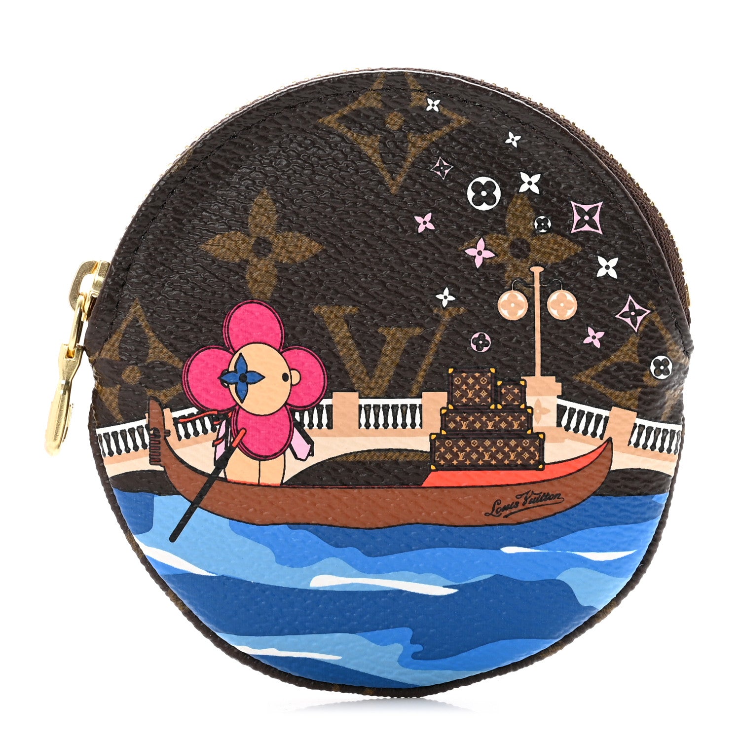 Louis Vuitton Monogram 2019 Christmas Animation Round Coin Purse Blue 1 of 7