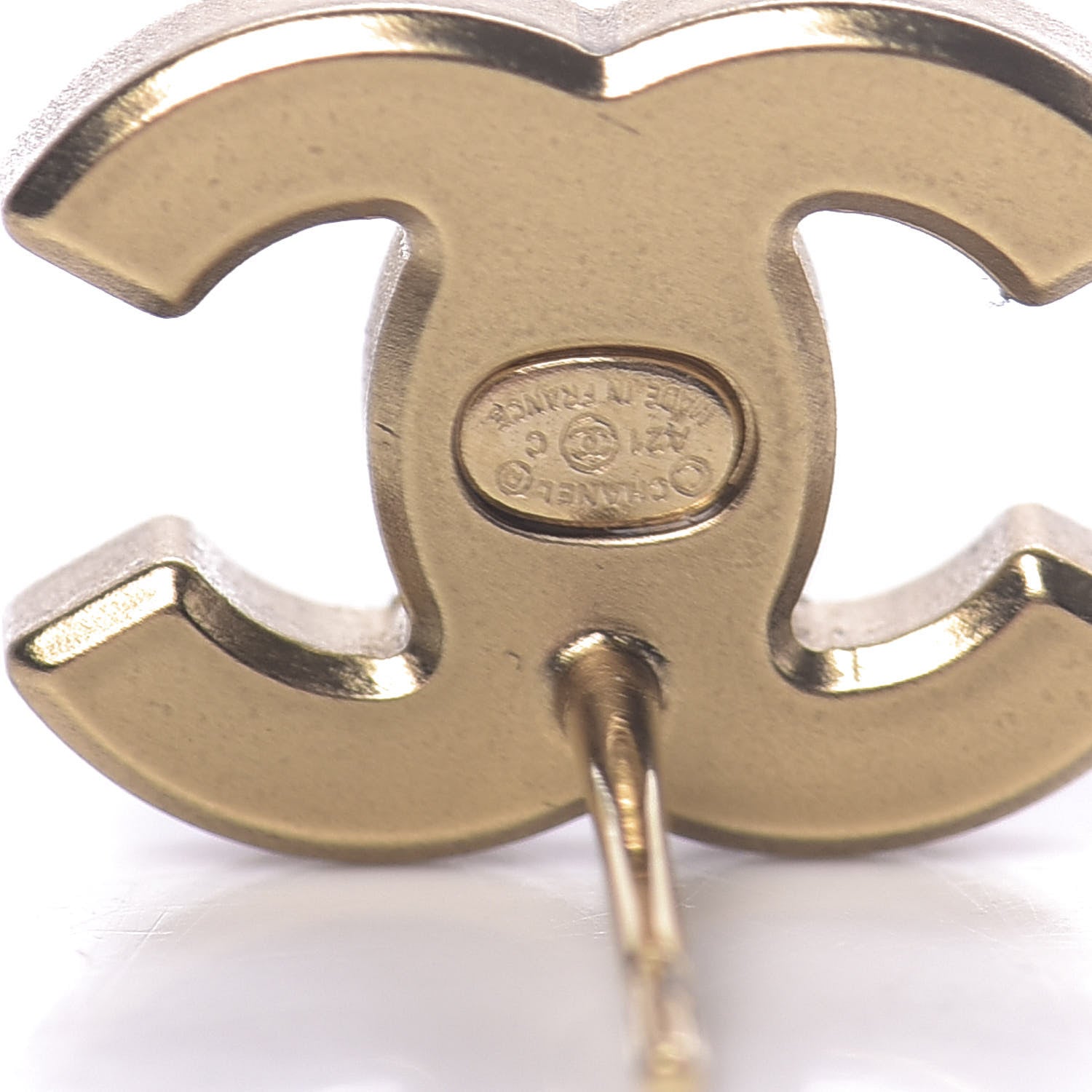 Chanel Crystal CC Earrings Gold 4 of 5