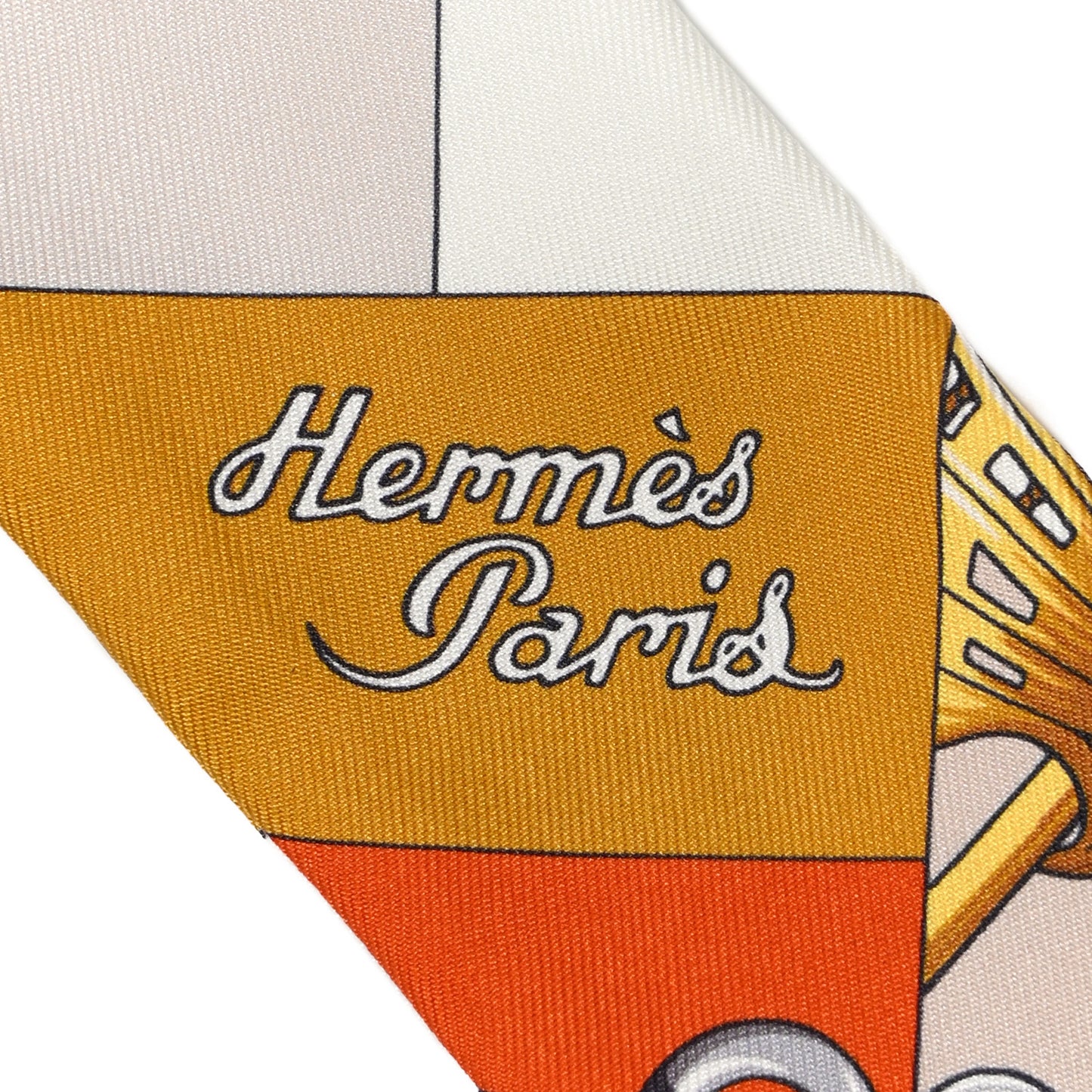 Silk Cliquetis Twilly Orange White Gold