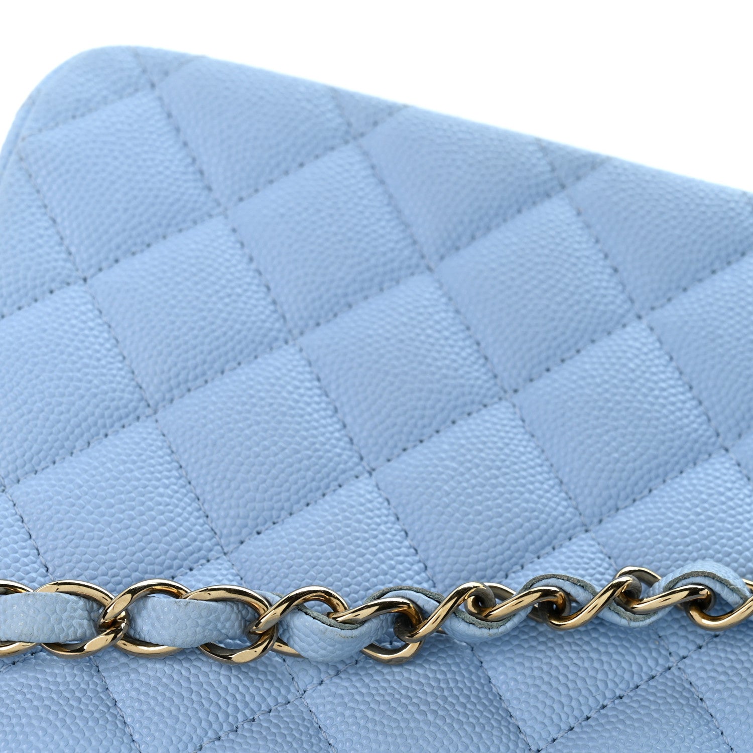 Chanel Caviar Quilted Mini Bucket Bag Blue 13 of 14