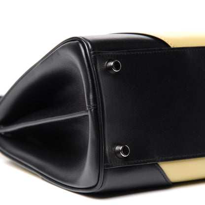 Gucci Smooth Calfskin Diagonal Striped Small Zumi Top Handle Bag Black Beige 8 of 10