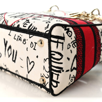 Christian Dior Canvas Medium DiorAmour Graffiti Lady D-Lite Latte 16 of 17