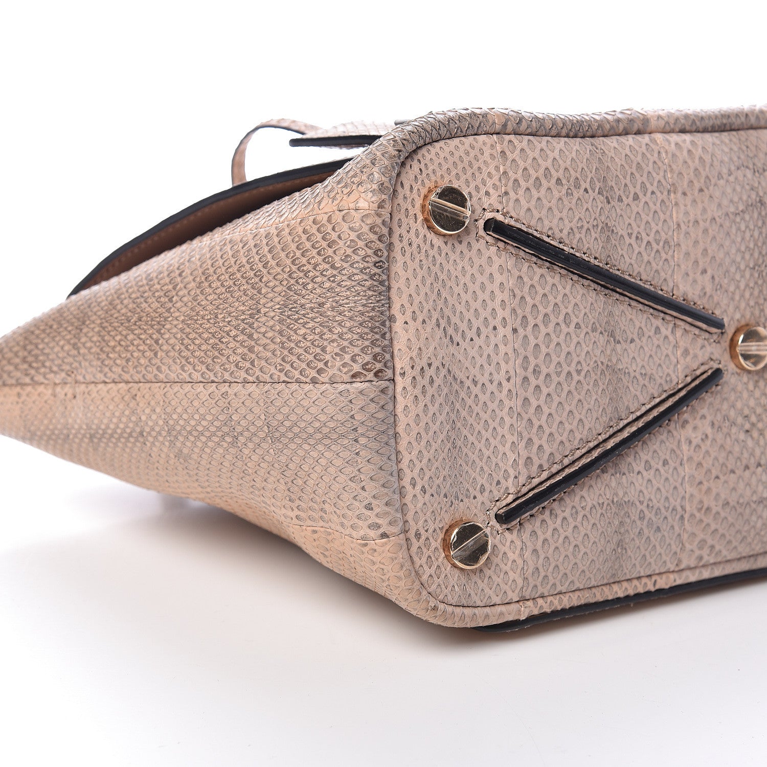 Valentino Garavani Snakeskin Small Demilune Double Handle Satchel Beige 5 of 11