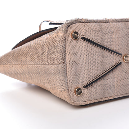 Valentino Garavani Snakeskin Small Demilune Double Handle Satchel Beige 5 of 11