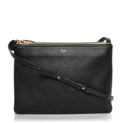 Celine Lambskin Large Trio Crossbody Bag Black 1 of 8