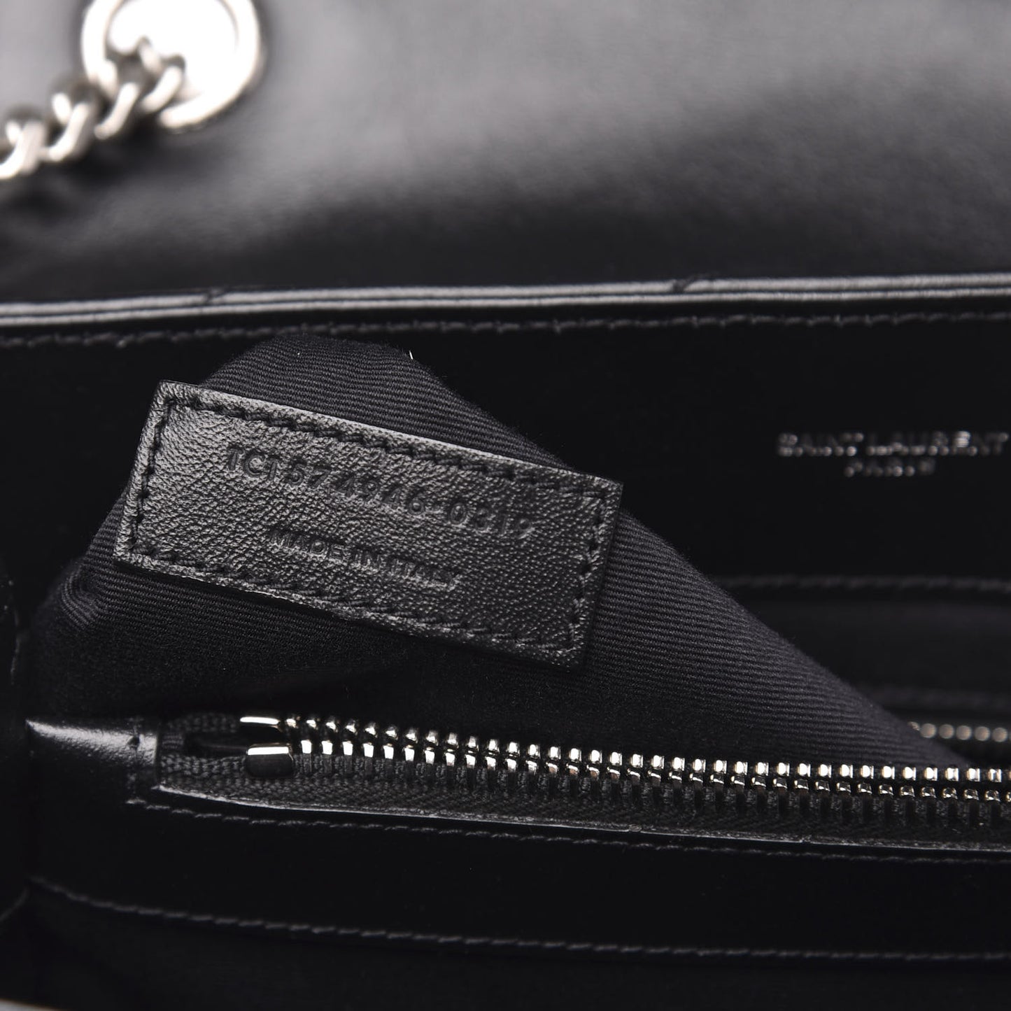 Calfskin Y Quilted Monogram Medium Loulou Chain Satchel Black