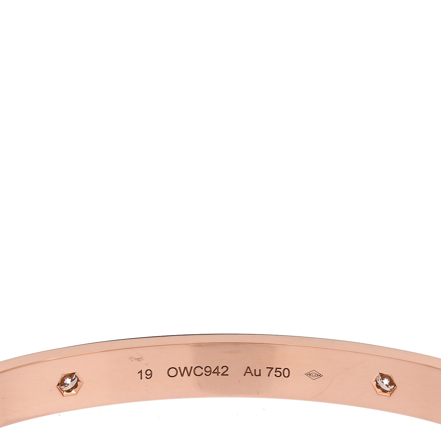 18K Pink Gold 4 Diamond LOVE Bracelet 19