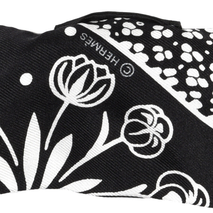 Hermes Silk Les Leopards Twilly Black White 3 of 4