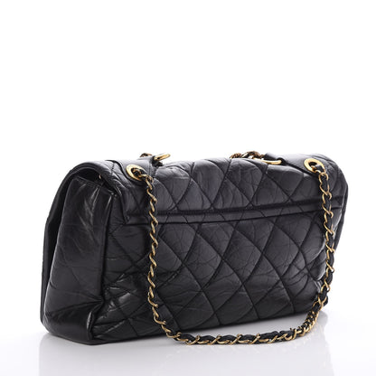 Chanel Aged Calfskin Quilted Medium Pondichery Flap Black 2 of 9