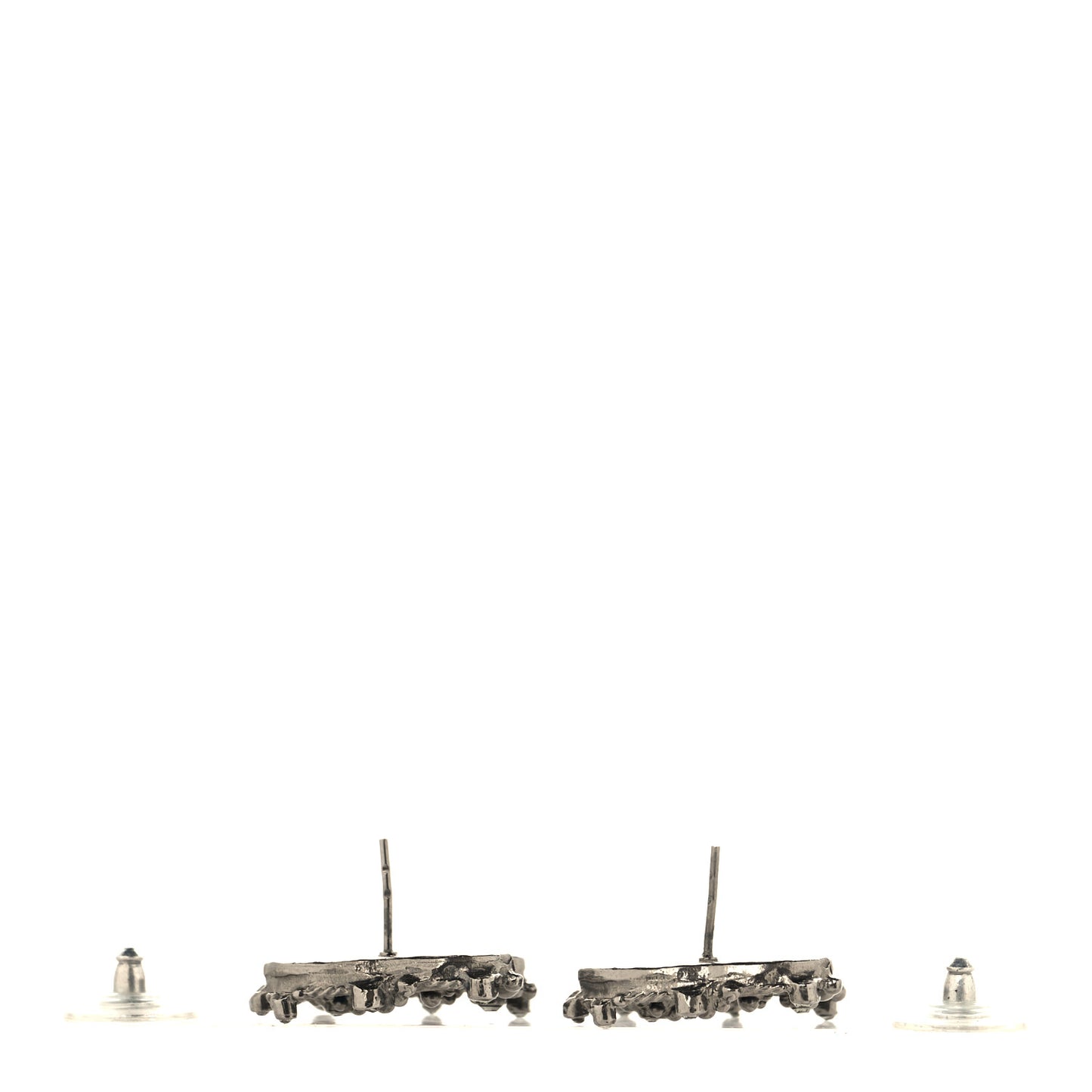 Enamel Crystal CC Earrings Blue