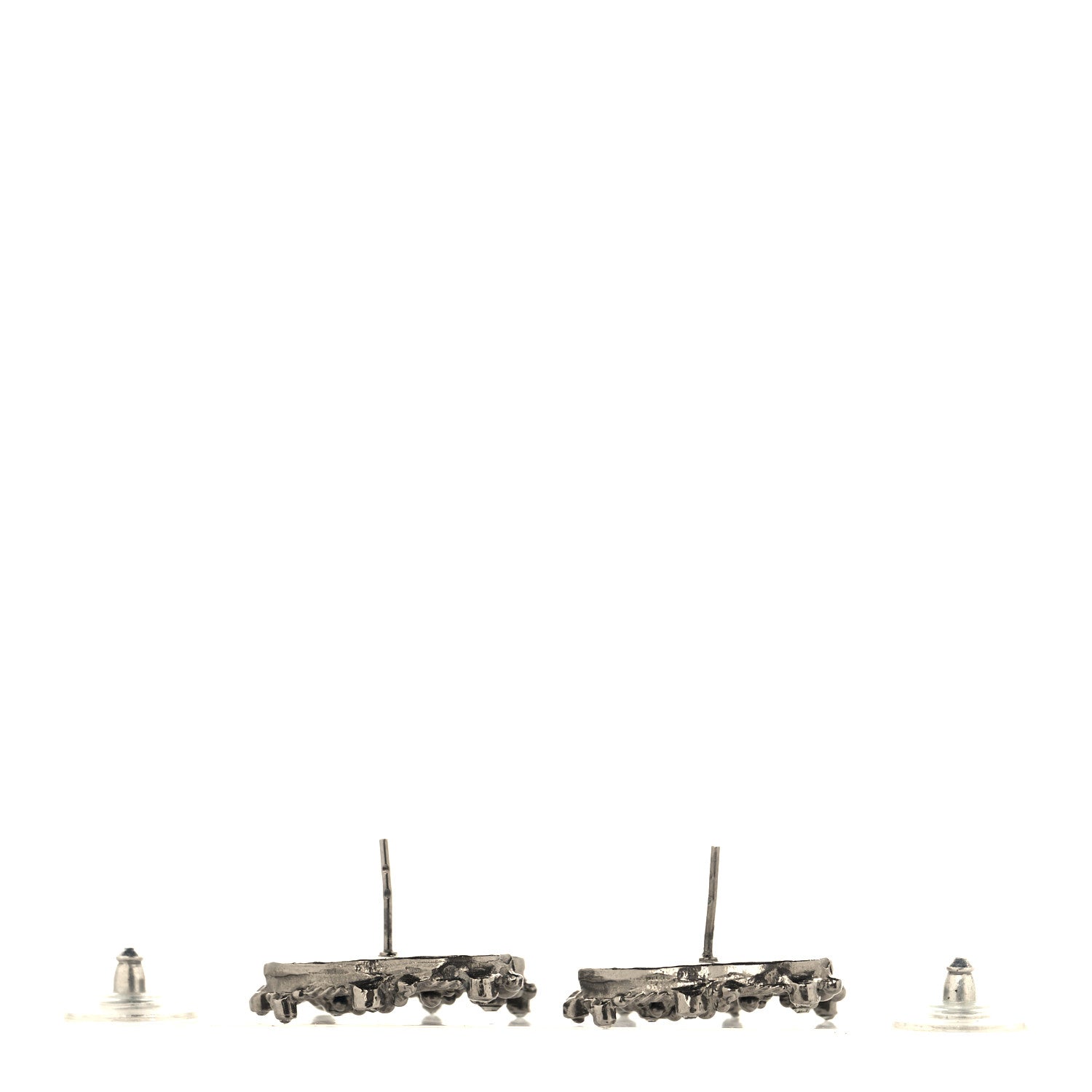 Chanel Enamel Crystal CC Earrings Blue 3 of 4