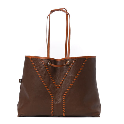 Saint Laurent Calfskin Medium Neo Double Reversible Tote Orange Brown 1 of 16