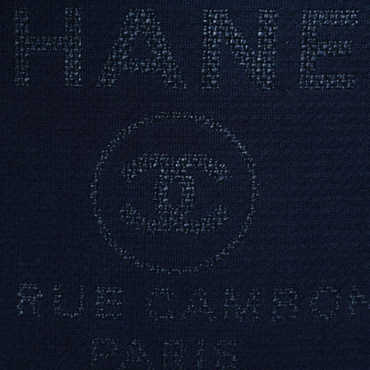 Chanel Mixed Fibers Calfskin Medium Deauville Tote Dark Blue 10 of 13