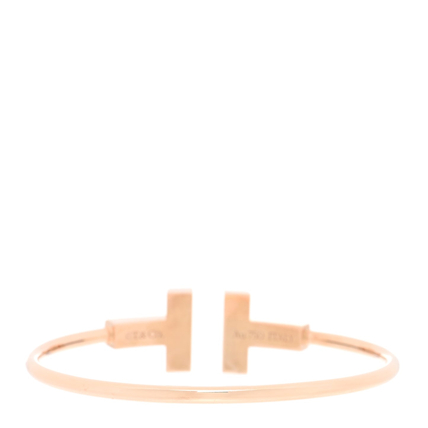 18K Rose Gold Mother of Pearl Wide T Wire Bracelet