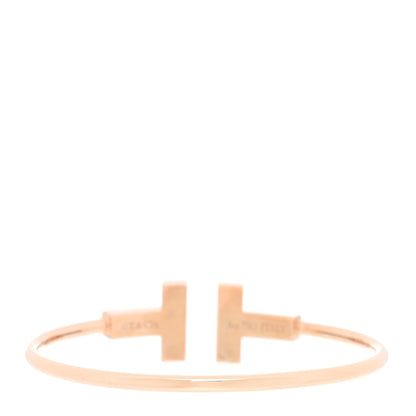 Tiffany 18K Rose Gold Mother of Pearl Wide T Wire Bracelet 2 of 3
