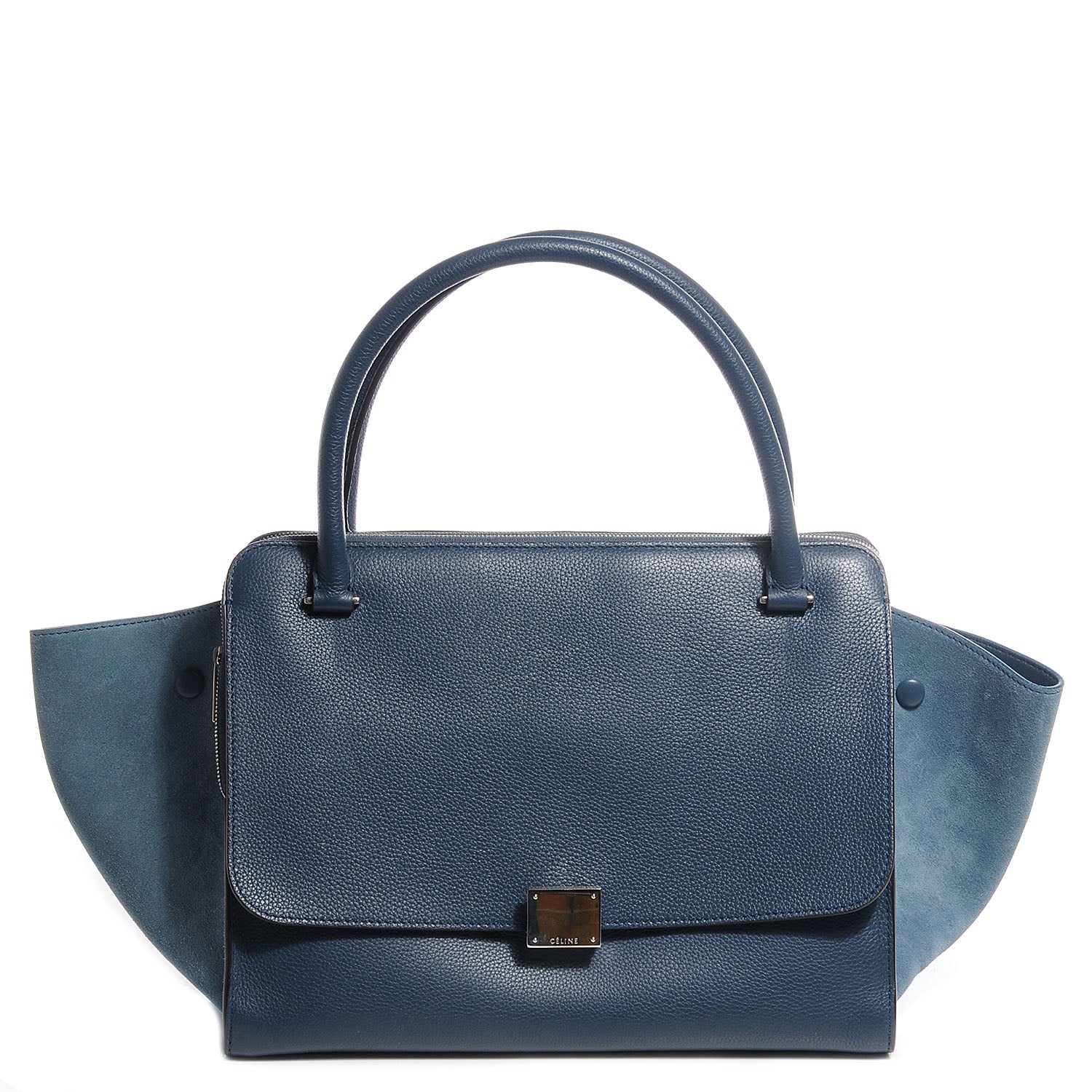 Celine Drummed Calfskin Suede Double Zip Trapeze Orage 1 of 9