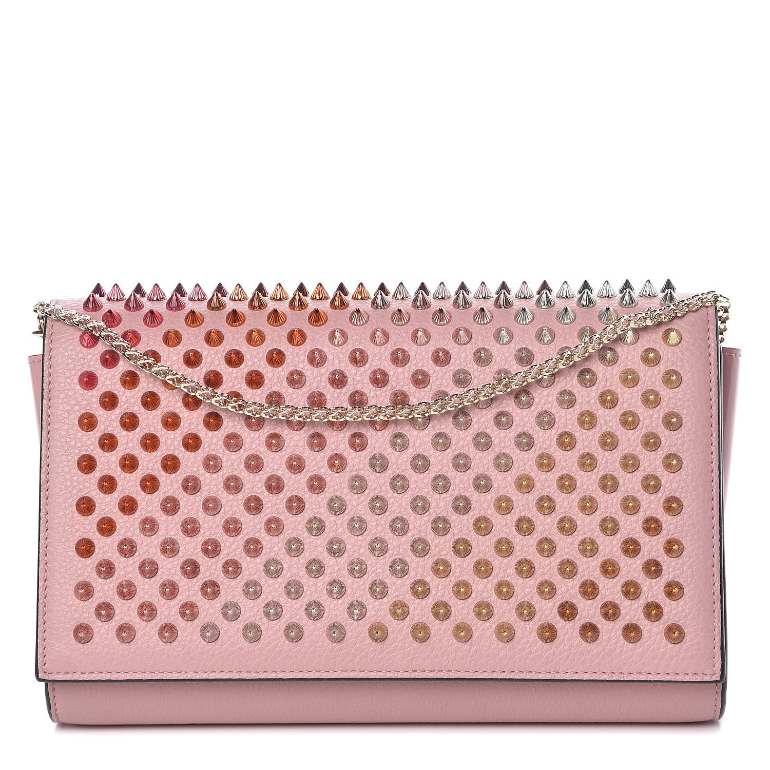 Christian Louboutin Calfskin Spikes Multimetal Paloma Clutch Voile 1 of 9