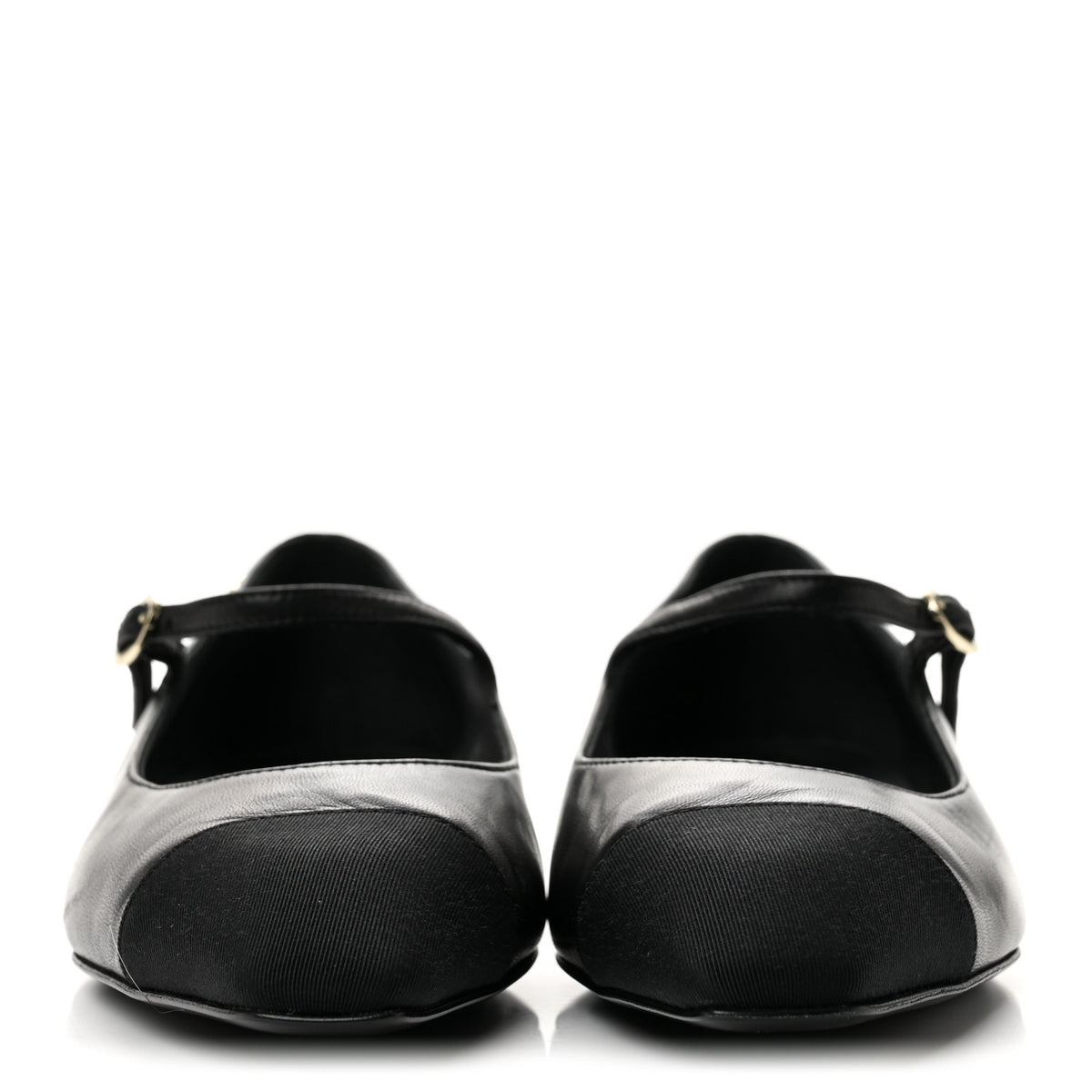 Chanel Lambskin Grosgrain Cap Toe CC Mary Jane Flats 37 Black 3 of 10