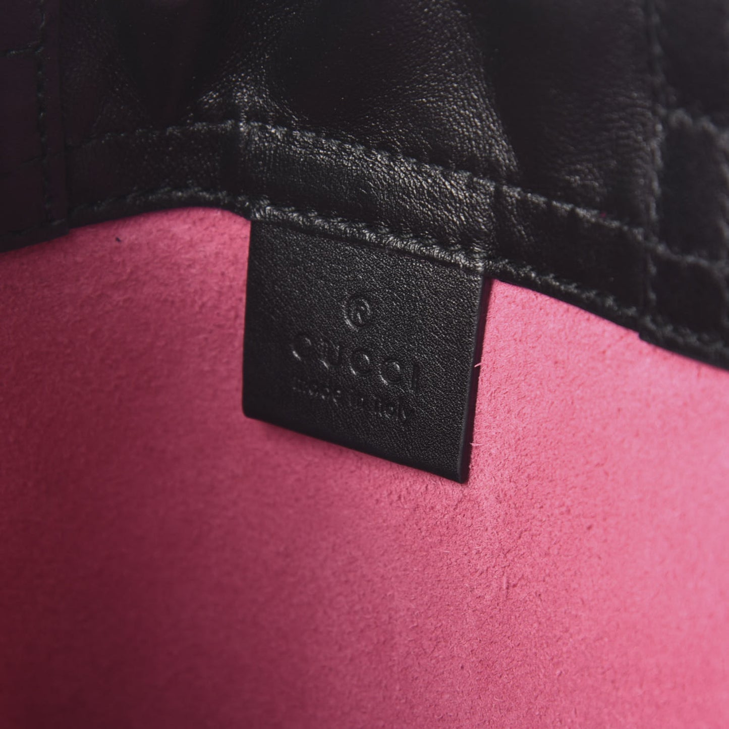 Grained Calfskin Logo Drawstring Backpack Box Pink Green Black
