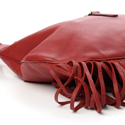 Gucci Cellarius Calfskin Large New Jackie Nouveau Fringe Hobo Red Flame 6 of 10