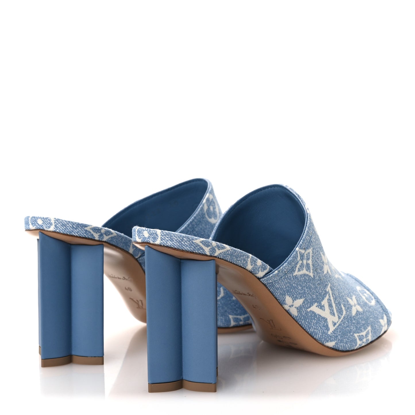 Denim Monogram Silhouette Mules 40 Blue